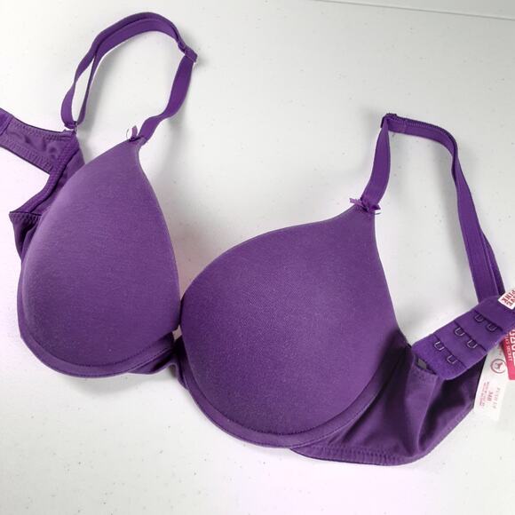 Victoria's Secret Pink Purple Push Up Underwire Bra 34 B - Picture 1 of 4